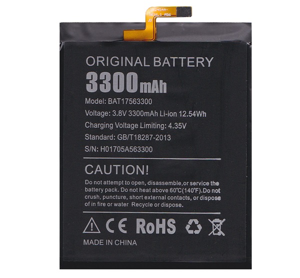 DOOGEE akku 3300 mAh LI ION belső akku beépítése szakértelmet igényel