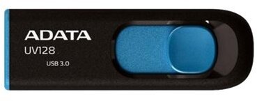 Adata USB Memory DashDrive UV128 64GB USB 3.0 fekete-kék