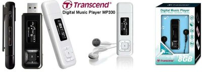 Transcend 8GB Player Mp3 T-Sonic 330, white