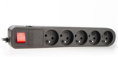 Natec feszültségvédő elosztó, 5 aljzat (IEC CONNECTOR) 0.6 m, fekete