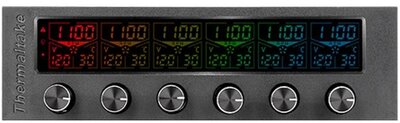 Thermaltake Commander F6 RGB Ventilátor szabályzó előlapi panel - 5.25" Fekete