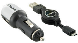4World GSM 2in1 micro-USB/BlackBerry/LG, USB és autós 12-24V töltőkészlet