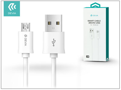 Devia Smart Cable USB - micro USB adat- és töltőkábel 1 m - Fehér