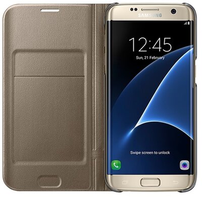 Samsung Galaxy S7 Edge gyári LED View flip tok - Arany