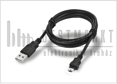 USB - micro USB adat- és töltőkábel 100 cm-es vezetékkel - fekete