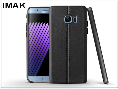 IMAK Vega Leather Samsung N930F Galaxy Note 7 hátlap képernyővédő fóliával - Fekete