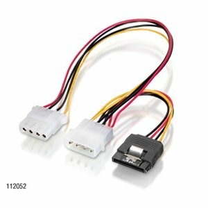 Equip 112052 Y kábel 1x5,25 -> 1x5,25, 1xSATA apa/anya 15/30cm