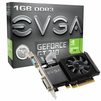 EVGA GeForce GT 710 - 1GB DDR3 (Single Slot, Low Profile) - Videókártya