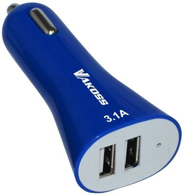 Vakoss TP-3270UB Autós töltő 3A (2x USB) Kék
