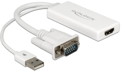 Delock VGA - HDMI adapter audió funkcióval