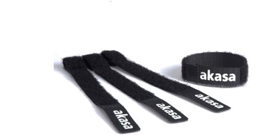 Akasa AK-TK-02 Tépőzáras kábel kötegelő/kábelrendező Fekete (5 db / csomag)