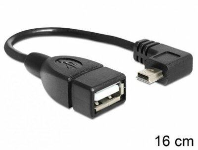 Delock USB mini B   USB A M/F OTG kábel 0.16m