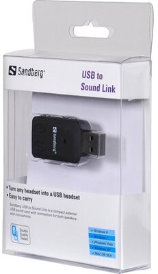 Sandberg 133-33 1 USB -> 2 Jack 3,5mm konverter fekete