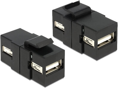Delock 86367 USB 2.0 A foglalat > USB 2.0 A foglalat Keystone modul - Fekete