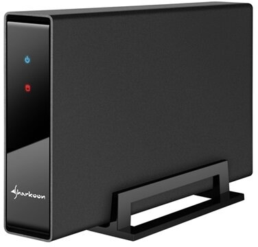 Sharkoon Külső HDD Ház 3.5" - Swift Case Pro Combo (fekete; Sata/IDE HDD - USB2.0 csatlakozó; aluminium)