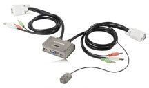 Edimax KVM USB Audio Switch 2 számítógéphez, (kábel a készletben)