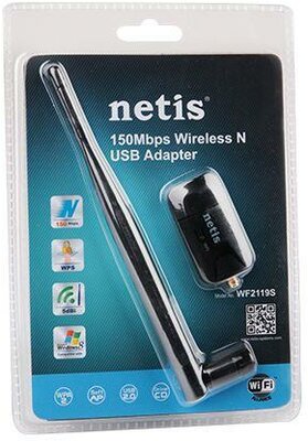 Netis Mini USB WiFi adapter, 150 Mbps, antenna 5dBi