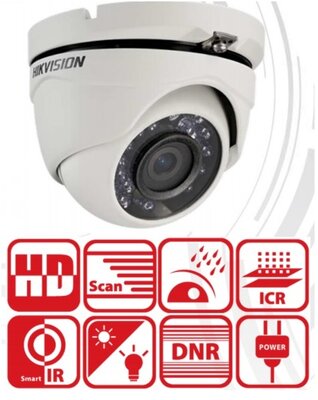 Hikvision DS-2CE56D0T-IRM Dome HD-TVI kamera, kültéri, 1080P, 3,6mm, IR20m, D&N(ICR), IP66, DNR