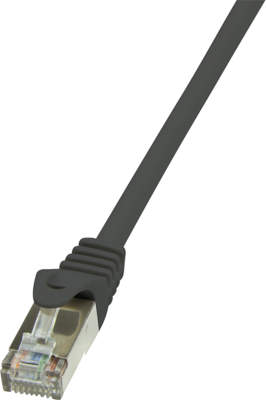 LogiLink CAT5e F/UTP Patch Cable AWG26 black 0,25m
