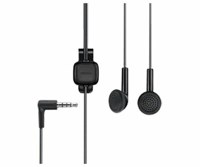 Nokia WH-102 sztereó headset, felvevőgombos, 3,5mm jack, fekete, gyári csomagolás nélkül
