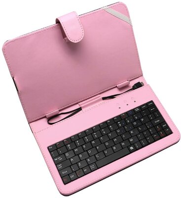 ART AB-101E Univerzális tablet tok billentyűzettel 7" - Rózsaszín