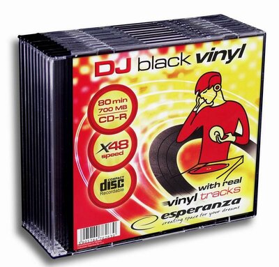Esperanza CD-R DJ Black Vinyl CD lemez Box 10 db