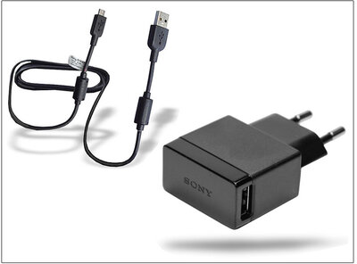 Sony USB gyári hálózati töltő adapter + micro USB adatkábel EP880+EC700 (5V/1A) csomagolás nélküli