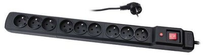 Natec feszültségvédő elosztó, 9 aljzat (IEC CONNECTOR) 2.5 m, fekete