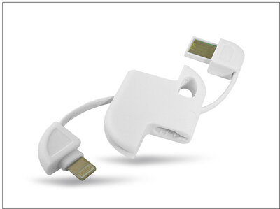 Apple Univerzális USB ligthning kulcstartó adatkábel - Fehér