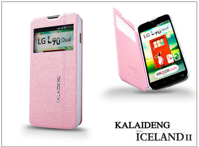 LG L90 D405 flipes tok - Kalaideng Iceland 2 Series View Cover - pink