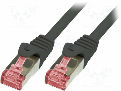 LogiLink CAT6 S/FTP Patch Cable PrimeLine AWG27 PIMF LSZH black 0,25m