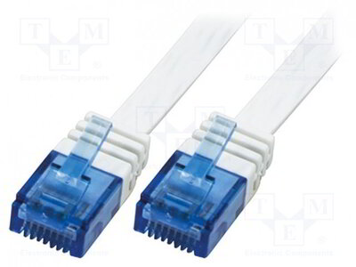 LogiLink CAT6 U/UTP Flat Patch Cable SlimLine AWG32 white 1,00m