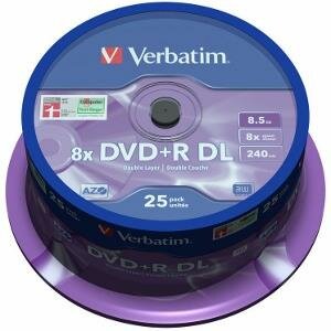 Verbatim 43757 AZO DVD+R DL lemez Hengerdobozban 25db