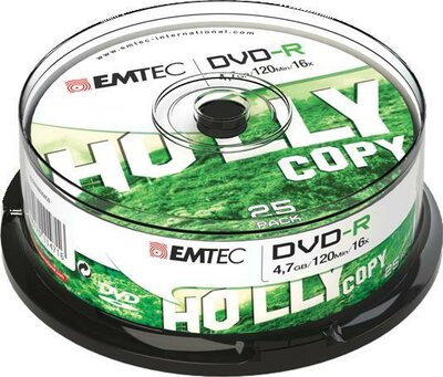 Emtec HollyCopy DVD-R lemez Hengerdobozban 25db