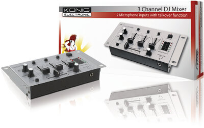 König KN-DJMIXER10 3 csatornás DJ Mixer