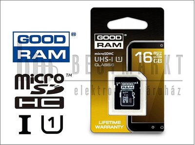 16 GB microSDHC&trade; UHS-1 Class 10 memóriakártya + SD adapter