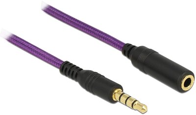 DeLock 84796 Stereo Jack Hosszabbító Kábel 3.5 mm M/F - Lila