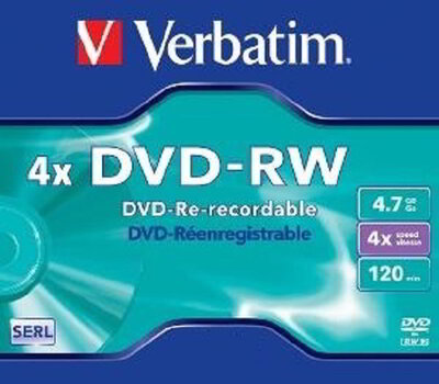 Verbatim 43285 DVD-RW Újraírható DVD-lemez Normál tok 1 db