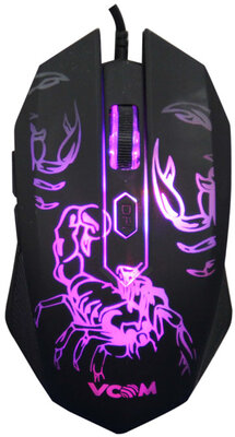VCOM DM416 Gamer LED egér Fekete skorpiós