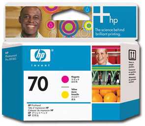 HP 70 bíbor és sárga nyomtatófej