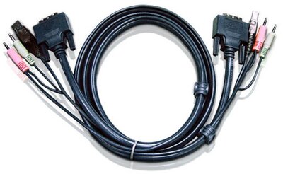 Aten 2L-7D03U-T USB-DVI-D KVM kábel - 5m