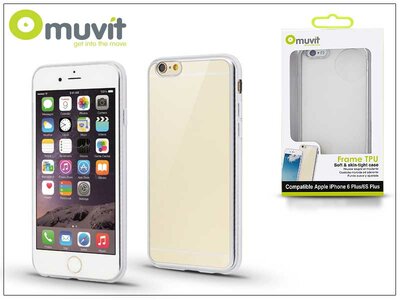 Muvit Frame TPU Apple iPhone 6 Plus/6S Plus hátlap - Átlátszó/ezüst