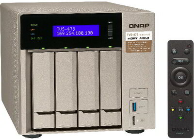 QNAP TVS-473-8G (NAS, 4HDD hely, SATA, CPU: 2,1GHz, RAM: 8GB, 4x RJ-45, 4xUSB3.0, 2xUSB3.1, HDMI)