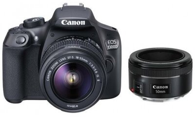 CANON EOS 1300D + EF-S 18-55mm IS II + 50mm f/1.8 STM kit