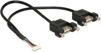 Delock 84839 USB 2.0 1,25 mm, 8 tűs - 2 x USB 2.0 A panelrögzítéssel 25 cm