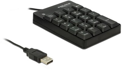Delock USB 19 billentyűs Numerikus billentyűzet - Fekete