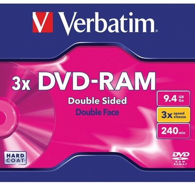 VERBATIM DVD-RAM 9.4Gb kétoldalas, normál tokban