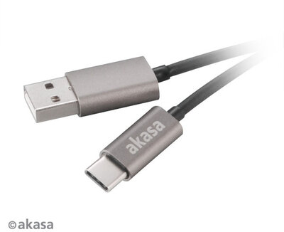 Akasa AK-CBUB32-10GR USB 3.1 C - USB 2.0 A kábel 1m - Fekete/szürke