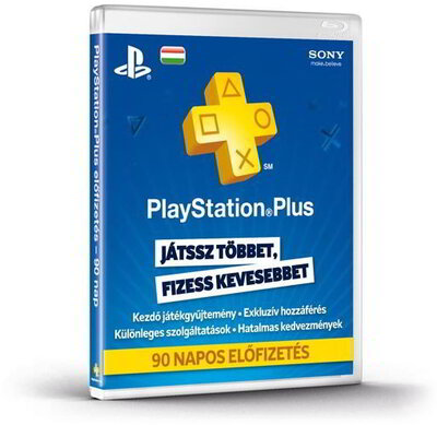 Sony PSN PlayStation Plus 90 napos feltöltőkártya (PS4)