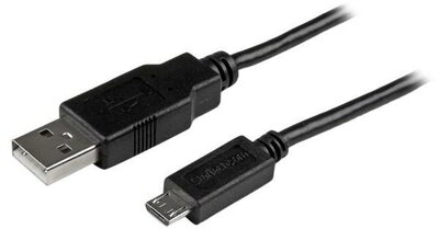 Startech USB - SLIM MICRO USB adat/töltőkábel 2m - Fekete